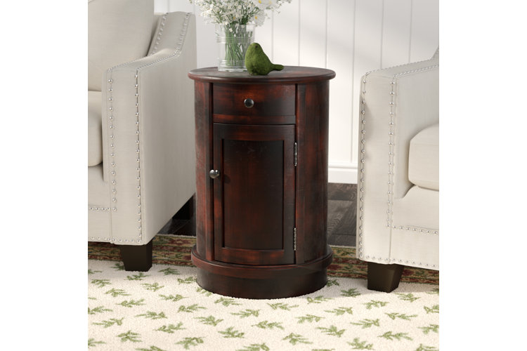 Monica drum end table shop with storage